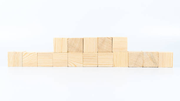 istock Wooden cubes for copy space for text isolated on white background. Blank area on wooden boxes for concept varieties. Writing on boxes concept 1460055721
