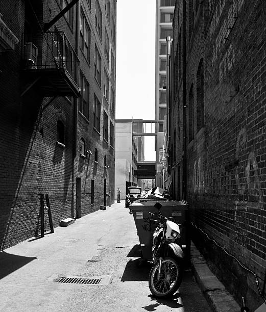 istock Black and White view of an alley 146005655