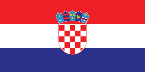 ilustraciones, imágenes clip art, dibujos animados e iconos de stock de vector bandera del país de croacia - croatian flag