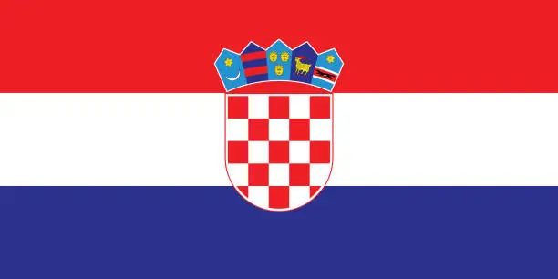Vector illustration of Vector country flag of Croatia