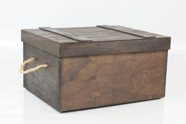 istock Wooden chest on a white background 1460059722