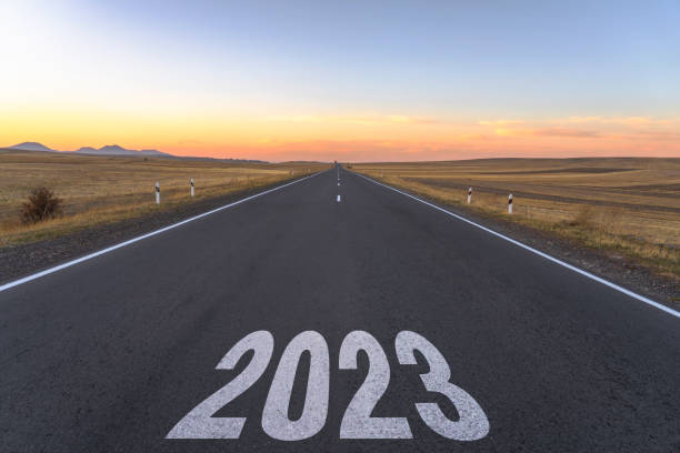 istock Asphalt road and inscription 2023 1460067923
