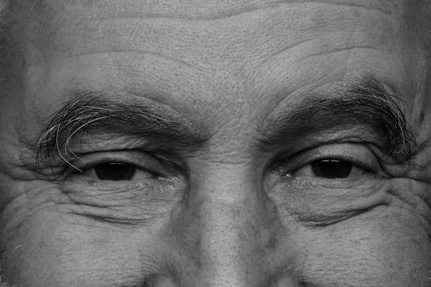 istock Eye views of an elderly man in black and white. 1460069041