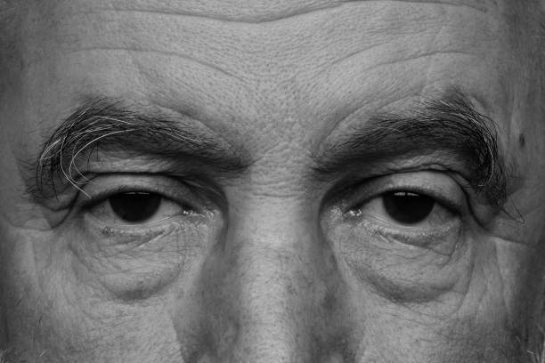 istock Eye views of an elderly man in black and white. 1460069063