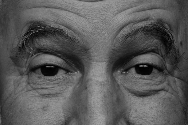 istock Eye views of an elderly man in black and white. 1460069084