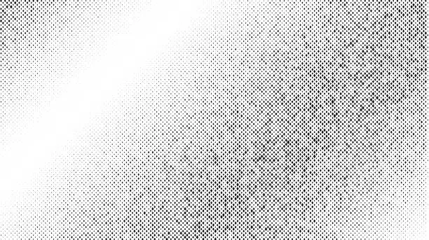 Vector illustration of Grainy sand texture. Wavy stippled gradient background. Grunge noise dotwork wallpaper. Black dots, speckles, particles or granules. Vector monochrome backdrop
