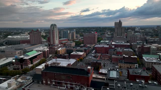 aerial pullout providence rhode island skyline