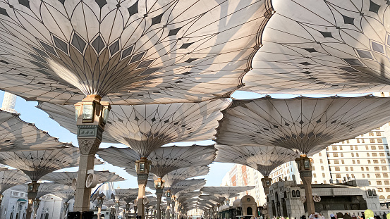 The umbrella of Nabawi Mosque in December 2022