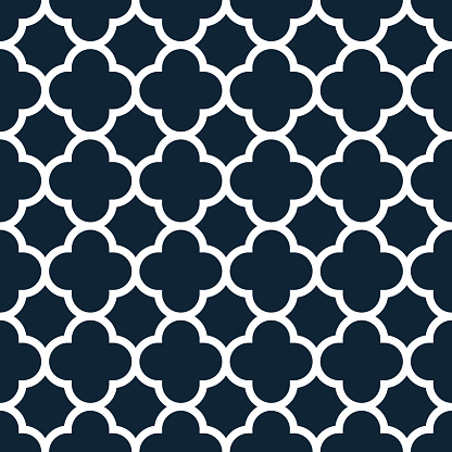 Quatrefoil geometric seamless pattern. Classic fabric seamless pattern. Vector illustration.