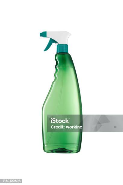 Green Spray Bottle On White Stock Photo - Download Image Now - Baby Bottle, Blank, Bottle