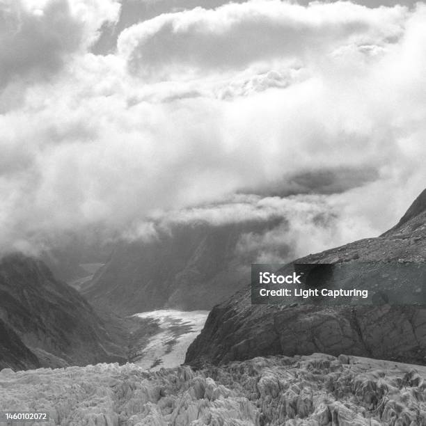 Glacier Stock Photo - Download Image Now - Black And White, Cold Temperature, Glacier