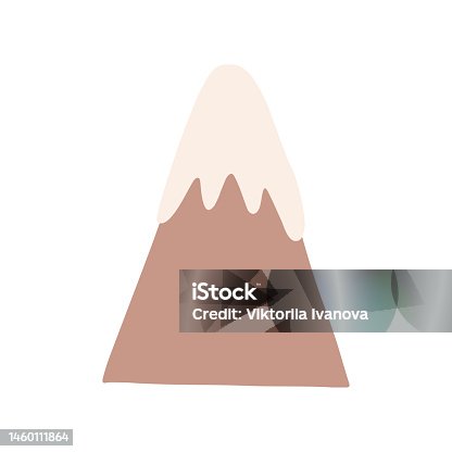 istock Mountain vector icon isolated on background. Cute hand drawn illustration for infographic, website, app. Vector illustration 1460111864