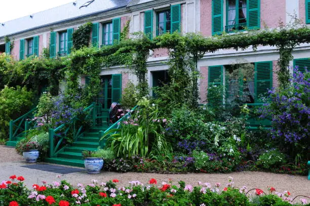 Photo of View From The Garden To The Monet Villa In Giverny In Normandy France