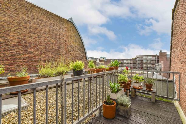 istock Panoramic view of brick buildings from balcony 1460121574
