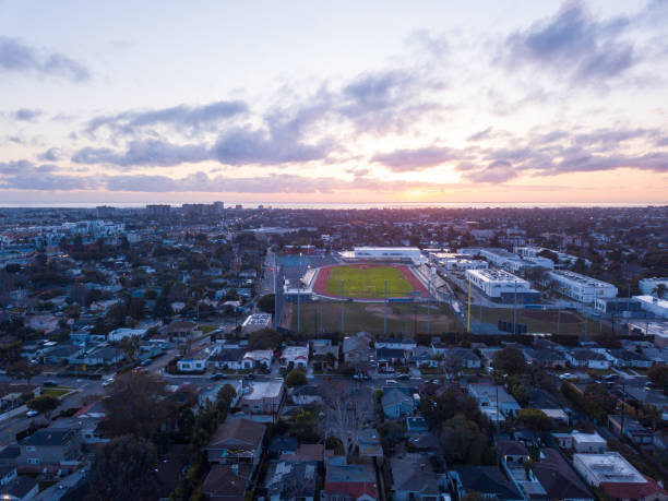 istock Cloudy sunset over Los Angeles 1460121695