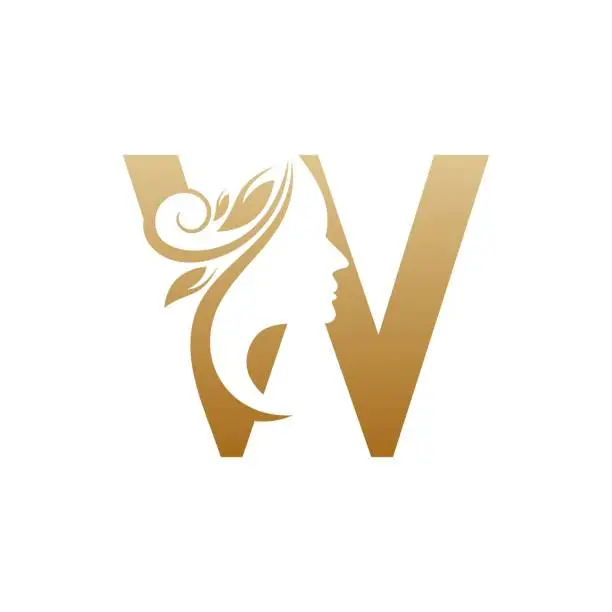 Vector illustration of Initial W face beauty logo design templates
