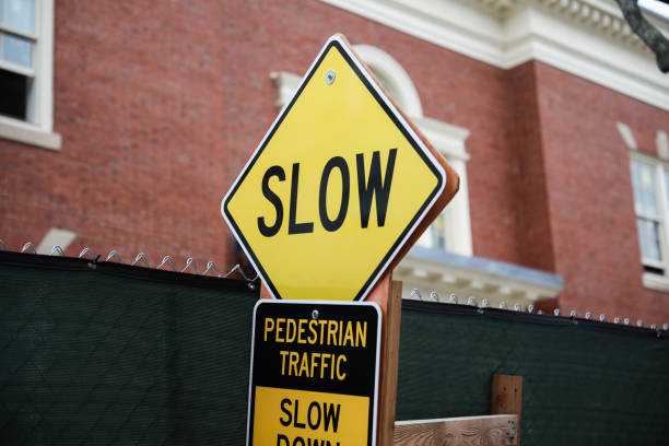 istock Road signs stop sign do not park slow down caution speed limit handicap parking 1460127611