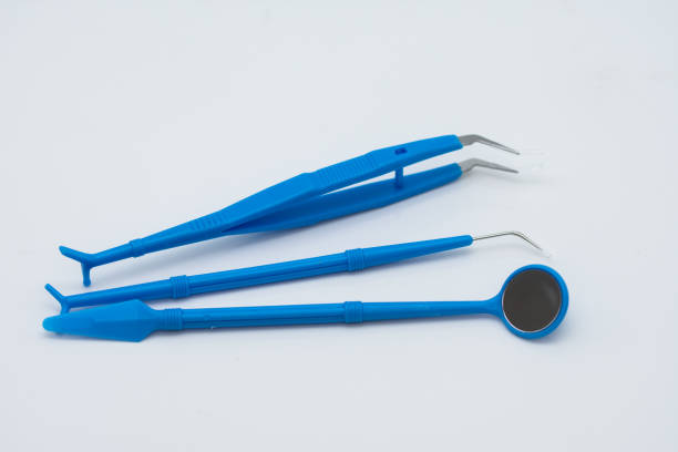 istock Blue plastic kit for dental consultation, sterile, 3 disposable components 1460135617