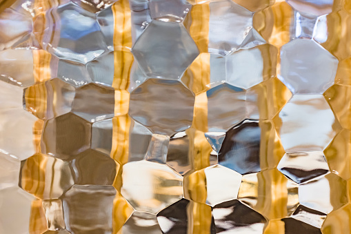 Translucent glass wall, irregular shaped glass wall