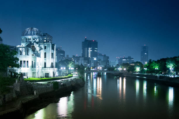 istock Atomic bomb dome at night in Hiroshima, Japan 1460141295