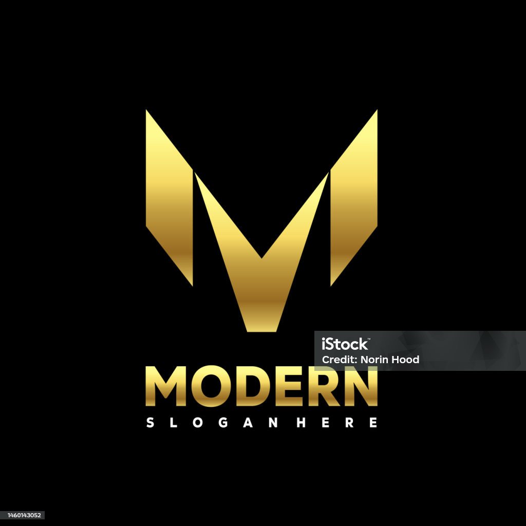 M Disign Initial M Modern Design Luxury Color Stock Illustration - Download ...