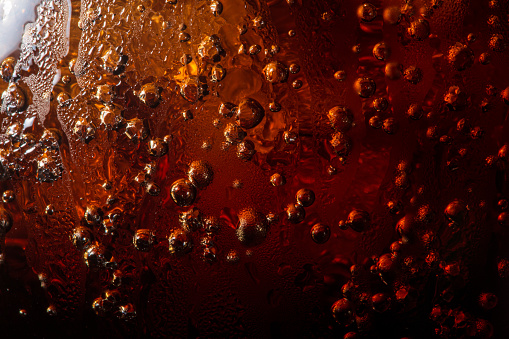Dark Cola Macro Cola Drink Texture Macro Soft Drink Texture Close Up View Of Ice ...