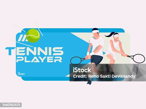 istock Tennis Player cartoon vector Illustration 1460162475