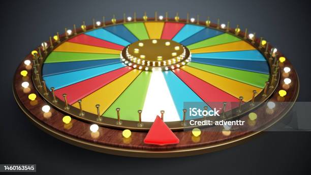 Multicolored Prize Wheel With Depth Of Field Effect Stock Photo - Download Image Now