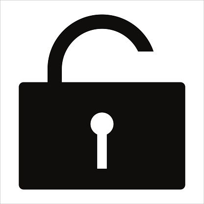 Basic flat icons Open Lock