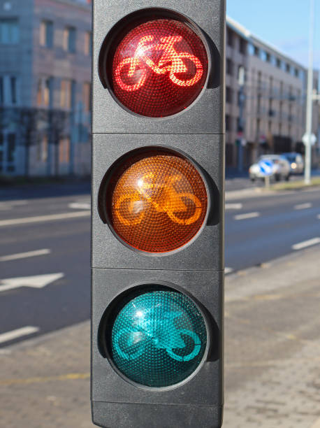istock Bicycle traffic lights at the road crossing 1460166187
