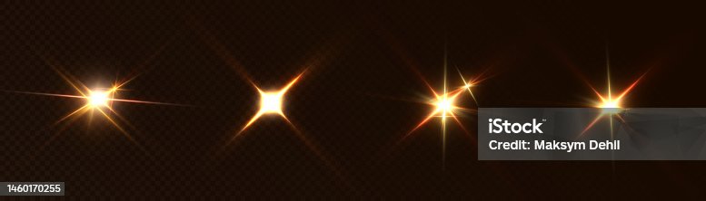 istock Set of light effects white glowing light isolated on transparent background. 1460170255