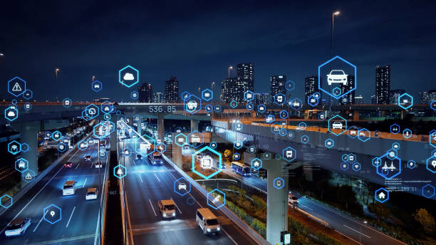 istock Transportation and technology concept. ITS (Intelligent Transport Systems). Mobility as a service.Telecommunication. IoT (Internet of Things). ICT (Information communication Technology). 1460170516