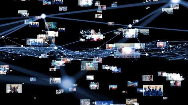istock Digital contents concept. Social networking service. Streaming video. communication network. 1460170558