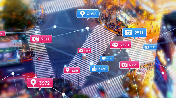 Social networking service concept. SNS marketing. App notification.