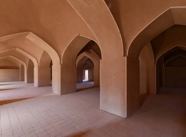 Interior corridors of the Rayen Castle (Arg-e Rāyen) an adobe castle in Kerman province, Iran