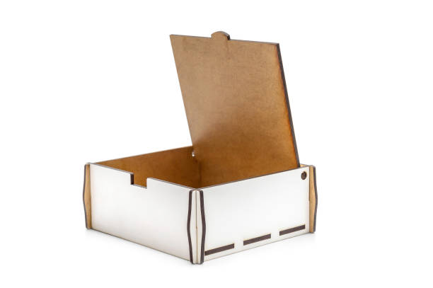 istock Opened small decorative wooden box on a white background. 1460172156