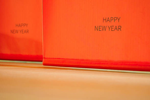 istock Happy New Year on Red Background 1460189076