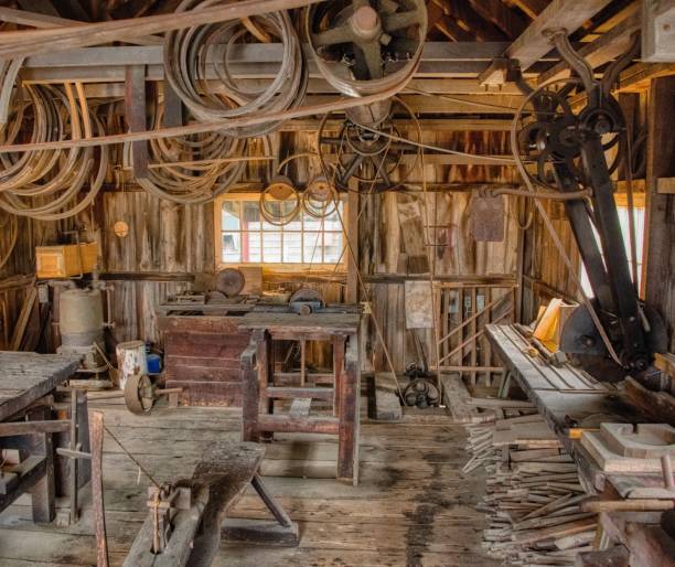 istock Small old forge built of wood 1460190959