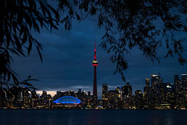 istock Landmarks and skyscrapers of Toronto, Canada, at night 1460194259