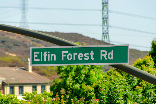 An Elfin forest road sign