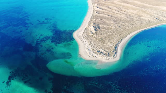 Aerial perspective of tropical beach headland in North Western Australia