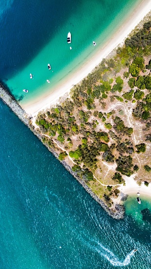 An aerial top of the Gold Coast in Wavebreak island