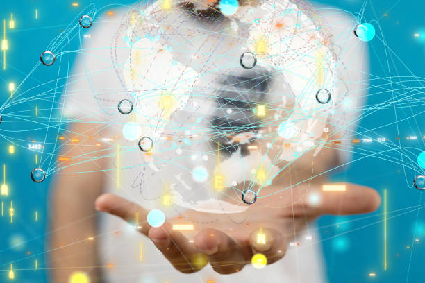 istock Person presenting a 3D render of Social Networking icons 1460199429
