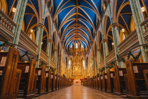 istock Splendid architecture inside the Notre Dame Cathedral Basilica in Ottawa, Canada 1460207201
