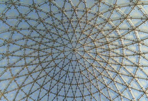 A closeup shot of the glass dome of Sheikh Khalifa Bin Zayed Mosque in Abu Dhabi