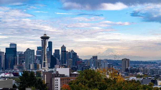 istock Drone shot the Space Needle observation tower in Kerry Park, Washington, USA 1460210130