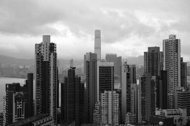 istock Hong Kong stormy cityscape 1460219813