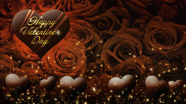 istock Image of floating chocolate hearts on a rose background, Valentine's Day 1460219838