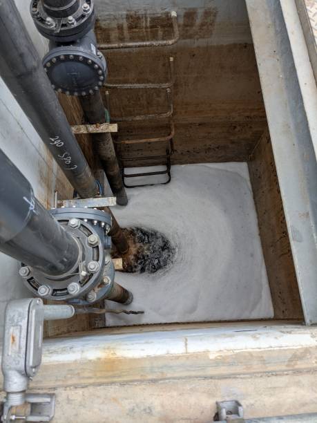istock Foaming bubble of waste water on power plant, when treatment is on going. 1460221165
