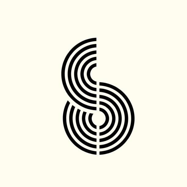 Letter S logo. Corporate, bold font signature icon. Technology uppercase monogram. Curved lines geometry emblem. Alphabet initial isolated on light background. Lettering sign. Modern deco design, web, tech style typeface character. Geometric typography. Striped letter mark. letter s stock illustrations
